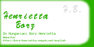henrietta borz business card